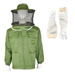 Creek Beekeeping Supplies -- Beekeeping Jacket with Round Veil/Hat (Medium, Olive Green)