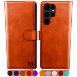 SUANPOT for Samsung Galaxy S24 Ultra Wallet case 【RFID Blocking】 Credit Card Holder,PU Leather Flip Folio Book Phone case Cover Women Men for Samsung S24 Ultra case Wallet(Light Brown)