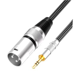 Tisino 3.5mm to XLR Cable Unbalanced Mini Jack 1/8 inch to XLR Male Adapter Microphone Cord - 10ft/3m