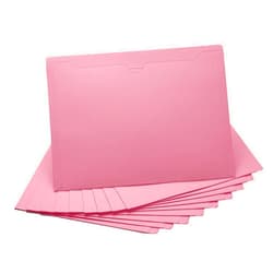 ACTIVITYYA Pink File Jackets, Flat-No Expansion, Letter Size, Reinforced Straight-Cut Tab, 10 Pack