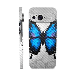 Vision Signs & Graphics Carbon Fiber Laptop Skin Compatible with Pixel 9 - Butterfly Splash - Premium 3M Vinyl Protective Wrap Decal Cover - Easy to Apply | Crafted in The USA by MightySkins
