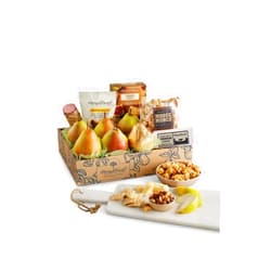 Harry & David Harry's Gift Basket, All Occasions, Birthday, Holiday, Corporate, Food Gift Basket With 6 Pears, Popcorn, Cheese, Mixed Nuts, Sausage & 3 Seed Crackers