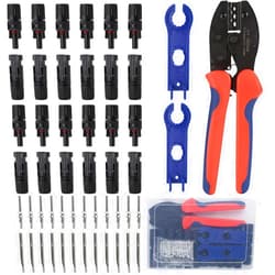 YXGOOD Solar Crimping Tool for Solar Panel Cable with 12 Pairs Solar Connectors, 1PCS Solar Crimper, 2 PCS Spanner Wrench, Crimper Tool for 2.5/4/6mm² Solar PV Wire