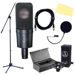 Audio-Technica AT4040 Cardioid Condenser Microphone Bundle with Boom Stand, Pop Filter, XLR Cable, and Austin Bazaar Polishing Cloth