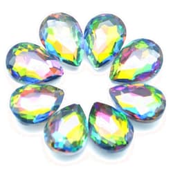Catoterm Catotrem Mixed Color Faceted Beads Teardrop Shape Glass Crystal Diamante Rhinestone Craft 50pcs, 13x18mm(Vitrail Medi-50pcs)