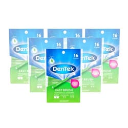 DenTek Easy Brush Interdental Cleaners, Brushes Between Teeth, Tight Teeth, Mint Flavor, 16 Count (Pack of 6) 16 Count (Pack of 6) Tight Teeth