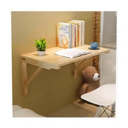 SHUICAO Wall Shelves Wall Mounted Folding Table Wall Mounted Table Fold Down Pine Wood Laundry Folding Table Wall Mounted Computer Desk Drop Leaf Table for Office Home Kitchen/L47Inch*W24Inch