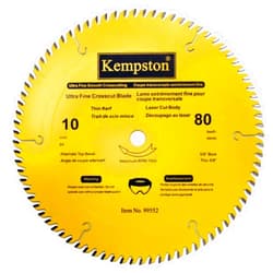 Kempston Corporation Kempston 99552 10-Inch by 80 Tooth Professional Thin Kerf Ultra Fine Crosscut Blade with 5/8-Inch Arbor