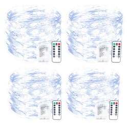 kolpop 4 Pack 39FT Fairy Lights Battery Operated with Timer & Remote, Waterproof 120 LED Twinkle String Lights Outdoor Indoor 8 Modes for Outdoor Indoor Bedroom Christmas Decor, Cool White