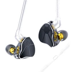 Kinboofi Bass Wired Headphone,CCZ BC04 Custom High-Frequency BA IEM Headphone, Stereo Sound IEM Earbuds Earphone with Oxygen-Free Copper Silver-Plated Cable for Musician System (with MIC, BC04-Black)…