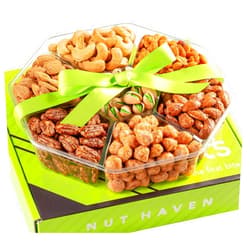 Nut Haven Holiday Christmas Nuts Gift Basket - Assortment Of Sweet & Roasted Salted Gourmet Nuts - Assorted Food Gift Box for Thanksgiving, Family, Husband, Sympathy, Men & Women.