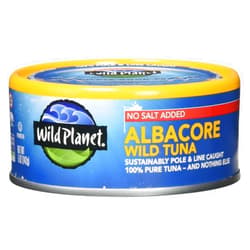 Wild Planet Wild Albacore Tuna, No Salt Added, Canned Tuna, Sustainably Wild-Caught, Non-GMO, Kosher 5 Ounce (Pack of 12), Packaging May Vary
