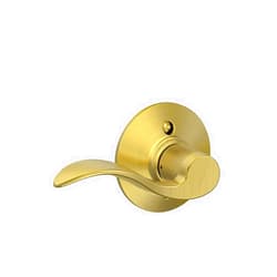 SCHLAGE Accent Lever Non-Turning Lock in Satin Brass - Left Handed - F170 ACC 608 LH