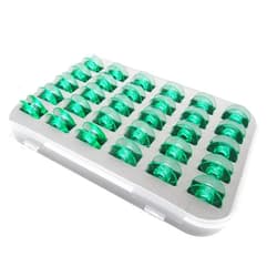 CKPSMS brand -#4123078-45 Clear Green Bobbins （without thread hole) compatible with Viking Husqvarna Group 5 6 7 & White 5811, 5823, 5839, 7700, 9800 Home SEWING (30PCS+BOX)