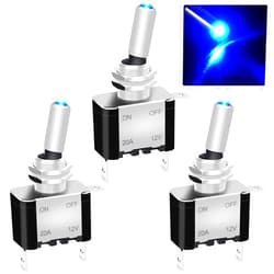 Twidec/3Pcs Rocker Lighted Toggle Switch 12V 20A Heavy Duty Racing Car Automotive Auto SPST ON/Off Toggle Switch Blue LED Illuminated 3Pin ASW-07DBU
