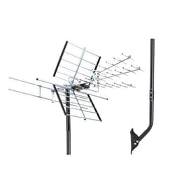 PIBIDI Outdoor TV Antenna, Long Range Digital OTA Antenna for 4K 1080P VHF UHF, 200 Mile Range, with Mouting Pole (UHD-8903 + Pole)
