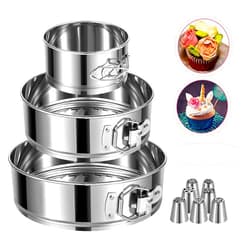 E-Gtong Springform Pan, Stainless Steel Springform Cake Pan, Leakproof & Nonstick Cheesecake Pan, 4