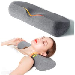 Cozyhealth Cervical Neck Pillows for Pain Relief Sleeping, Memory Foam Neck Bolster Pillow for Stiff Pain Relief, Neck Support Pillow Neck Roll Pillow for Bed Pillow (Dark Gray)
