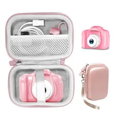 CaseSack Kids Camera Case for WOWGO, Cocopa, hyleton, AIMSON, Sekton, Desuccus, NINE CUBE, ishantech, SUZIYO, Hamdol, TODOZEN, Magicfun, Balhvit, Sinceroduct, GKTZ, Rindol, Hachi’s, AOGELI (Rose gold)