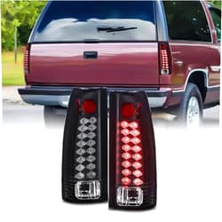 AKKON - For Chevy C/K C10 Tahoe GMC Jimmy Sierra Suburban Yukon Pickup Truck Black LED Tail Lights Brake Lamps