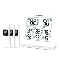 Geevon Indoor Outdoor Thermometer Wireless with 3 Remote Sensors, Digital Hygrometer Thermometer, Temperature Gauge Humidity Monitor with Backlight, 200FT/60M Transmission Range