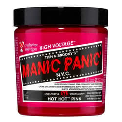 Manic Panic Hot Hot Pink Hair Dye – Classic High Voltage - Semi Permanent Hair Color - Medium Pink Shade - Glows in Blacklight – For Dark & Light Hair - Vegan, PPD & Ammonia Free 8oz