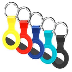 Ainiv Holder Case for AirTags, Ultra Light Silicone Protective Case for AirTags, Durable Anti-Scratch Protective AirTag with Keychain, Item Finders for Pets, Luggage, Wallet, Backpacks-5PCS