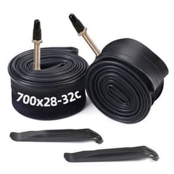 LotFancy 700 x 28C/30C/32C Bike Tubes, 2Pcs 700x28C/700x30C/700x32C (28-622/30-622/32-622) 28 x 1 5/8 x 1 1/4 Tube with 2 Tire Levers