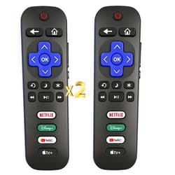 B BraiNice Replacement for Roku TV Remote Control, (Pack of 2), w/Netflix, Disney, YouTube and Apple TV Button, 1 Year Warranty