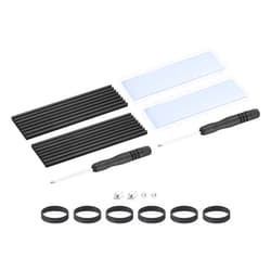 MECCANIXITY 2 Pack M.2 2280 Nvme SSD Heatsink Cooler Alloy Aluminum Heat Sink with Mounting Screws Screwdriver Kit,1mm Thermal Pad, for Laptop, Black
