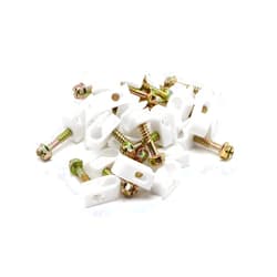 THE CIMPLE CO - Single Coaxial Cable Clips, Cat6, Electrical Wire Cable Clip, 1/4 in (6 mm) Screw Clip and Fastener, White (100 pieces per bag)