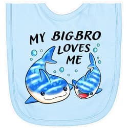 inktastic My Big Bro Loves Me- Whale Shark Newborn Bib