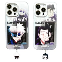 Mamarmot Anime Phone Case Compatible with iPhone 15 Pro, Cartoon Satoru Goj Suguru Geto Figure Soft Phone Case for iPhone 15 Pro Comes with Keychain (Geto, for iPhone 15 Pro)