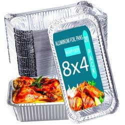 HOGOWARE 20 Pack Aluminum Foil Loaf Pans 8x4 Inches - Heavy Duty 22 OZ Disposable Bread Baking Trays Perfect for Cooking, Meatloaf, Cake, Lasagna | Portable Aluminum Tins for Oven Use Roasting and Food Storage