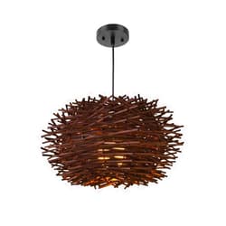 BEMITH Japanese Style Rattan Art Pendant Lamp hand-woven Lampshade Retro Ceiling Decorative Lights Embedded Adjustable Cord Basket E27 Natural Ceiling Lighting 1-Light Pendant Lighting Wicker Chandeli
