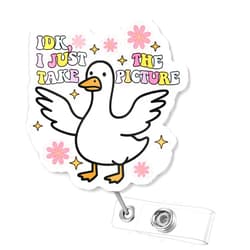 AZGUAMI Funny Radiology Tech Badge Reel – Retractable Cute ID Badge Holder with Alligator Clip for X-Ray Tech, Healthcare Worker – IDK I Just Take the Picture Appreciation Gift – Nurse Week Accessory