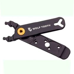 Wolf Tooth Pack Pliers - Master Link Combo Pliers - Black with Gold Bolt