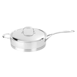 Demeyere Atlantis, 11-INCH, 5.1-qt SAUTÉ Stainless Steel Saute Pan with Helper Handle, 4.2 quarts, Silver