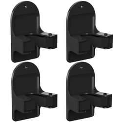 MCOMCE Broom Holder Wall Mount (Black 4 Count), Broom Holder, Broom and Mop Organizer Wall Hanging, Mop and Broom Holder Wall Mount, Broom Organizer Wall Mount for Home, Kitchen, Garage Storage