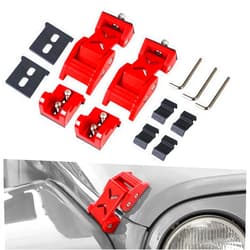 STANVEE Hood Latches Kit Aluminum Hood Locks for 2007-2018 Jeep Wrangler JK JKU and 2007-2024 Jeep Wrangler JL JLU Gladiator JT