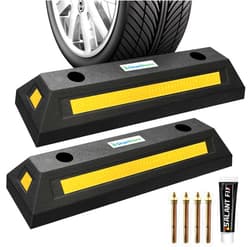 Generic Curb Garage Vehicle Floor Stopper 18” for Parking Safety 2PCs Heavy Duty Rubber Parking Lot Driveway Stopper 33,000 LB Capacity for Car Vans Trucks Tire Wheel Guide Block Protect Bumper