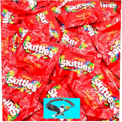 PITCHING PIGEON Skittles Fun Size Bulk Halloween Party Trick or Treat Candy - 2 Pound Box Approx. 60 Treat Size Bags - Includes PITCHING PIGEON Magnet