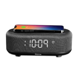 iHome Bluetooth Alarm Clock with Wireless Charger and USB Charging Station, Digital Alarm Clock for Bedrooms, Office, or Dorm (iBTW112)