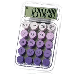Mr. Pen- Mechanical Switch Calculator, 10 Digits, Purple Calculator, Transparent Body, Large LCD Display