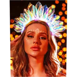 GENBREE Light Up Headband LED Glow Hair Band Rave Party Costume Crown Hair Accessories for Women
