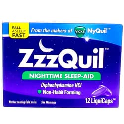 ZzzQuil Nighttime Sleep Aid - LiquiCaps - 12 Ct., Pack of 4