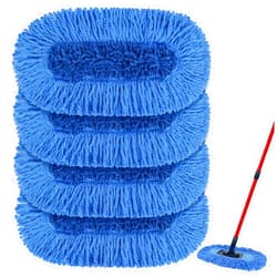 Sgizoku Dust Mop Replacement Head Compatible with O Ceda Hardwood Floor 'N Baseboard Dust Mop - Dual-Action Dusts Mop Refil Pads for Ceda Dual-Action Microfiber Sweeper Dust Mops - 4 Pack