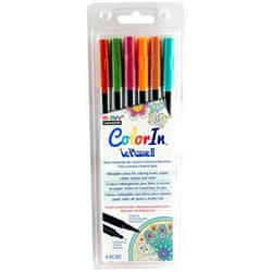 Uchida, ColorIn, 6 Piece, LePlume II Book Pens, Natural Colors