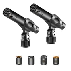 Neewer 2-Pack Pencil Stick Condenser Mic with Interchangeable Omni Cardioid and Super Cardioid Capsules Foam Windscreens Mic Clip and Carrying Case for Acoustic Woodwind Instruments
