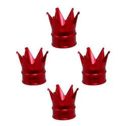 Senzeal 4PCS Crown Car Tire Valve Stem Caps Aluminum Alloy Air Caps Cover Dust Proof Tire Wheel Stem Caps Stem Covers Universal for Cars Bicycle Trucks Motorcycles Car Accessories (Red)